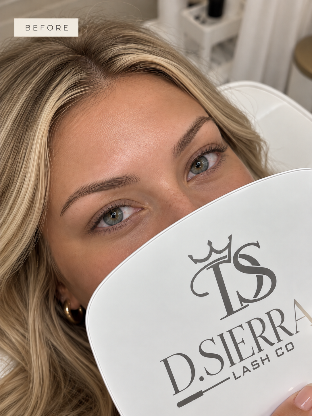 Natural lashes before D.Sierra Volume extensions